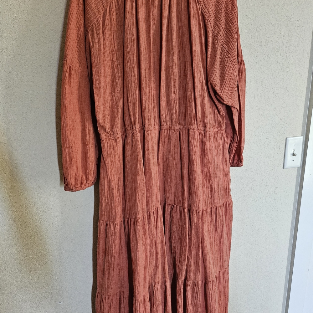 Universal Thread Rust Long Sleeve Dress - Picture 2 of 5